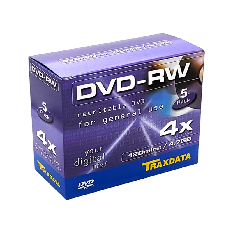 

DVD-RW перезаписываемый DVD 4,7 ГБ 120 мин 5 штук