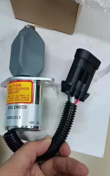 6681513 Fuel Shut Off Solenoid With Kit 6681512 6667992 6667993 for Bobcat Skid Steer S185 kubota Excavator 325 12VDC Loader