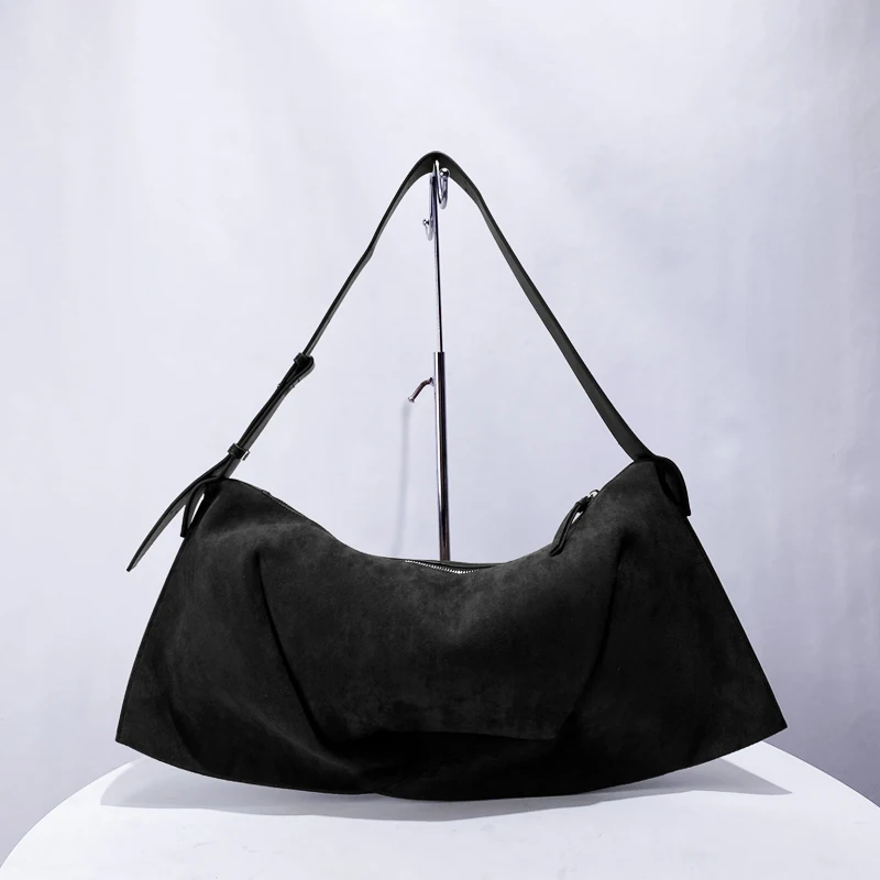 thumbnail image 1 of Bolsos de media luna de gamuza sintética estilo inglés para mujer, bolso de mano y monedero de diseñador de lujo, novedad 2024, de gran capacidad, para hombro debajo del brazo, 1 of 5