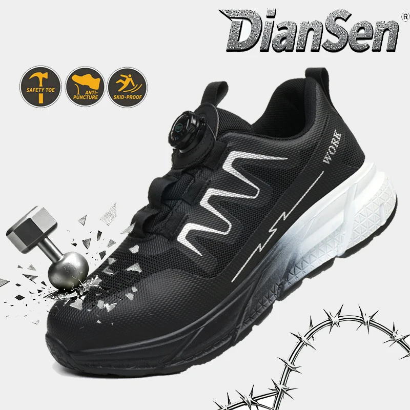 Men's Steel Toe Anti-Puncture Safety Sneakers - Durable Construction and Hiking Footwear