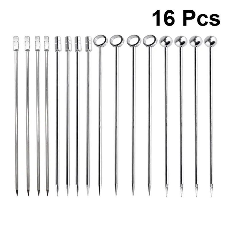 Food Toothpicks Appetizers Fruit Sticks Appetizer Stainless Steel Skewers Toothpicks Fruit Metal Toothpick Martini Stick Fancy