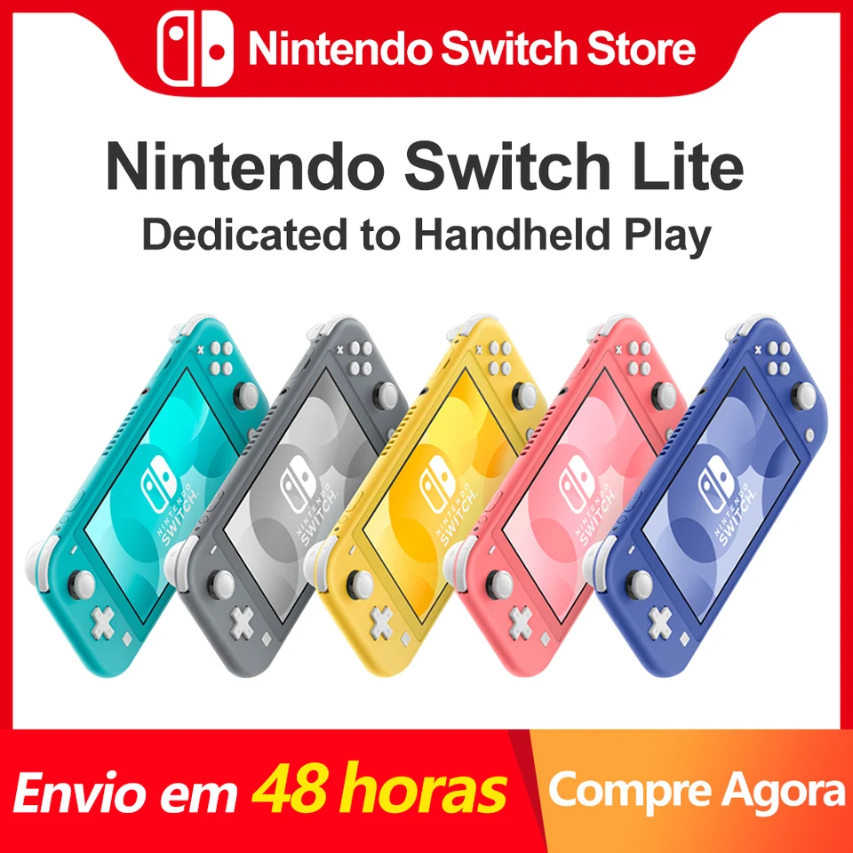 Nintendo Switch Lite consoles de videogame com leve e fácil de transportar  compatível todos os jogos de mão nintendo switch console portátil