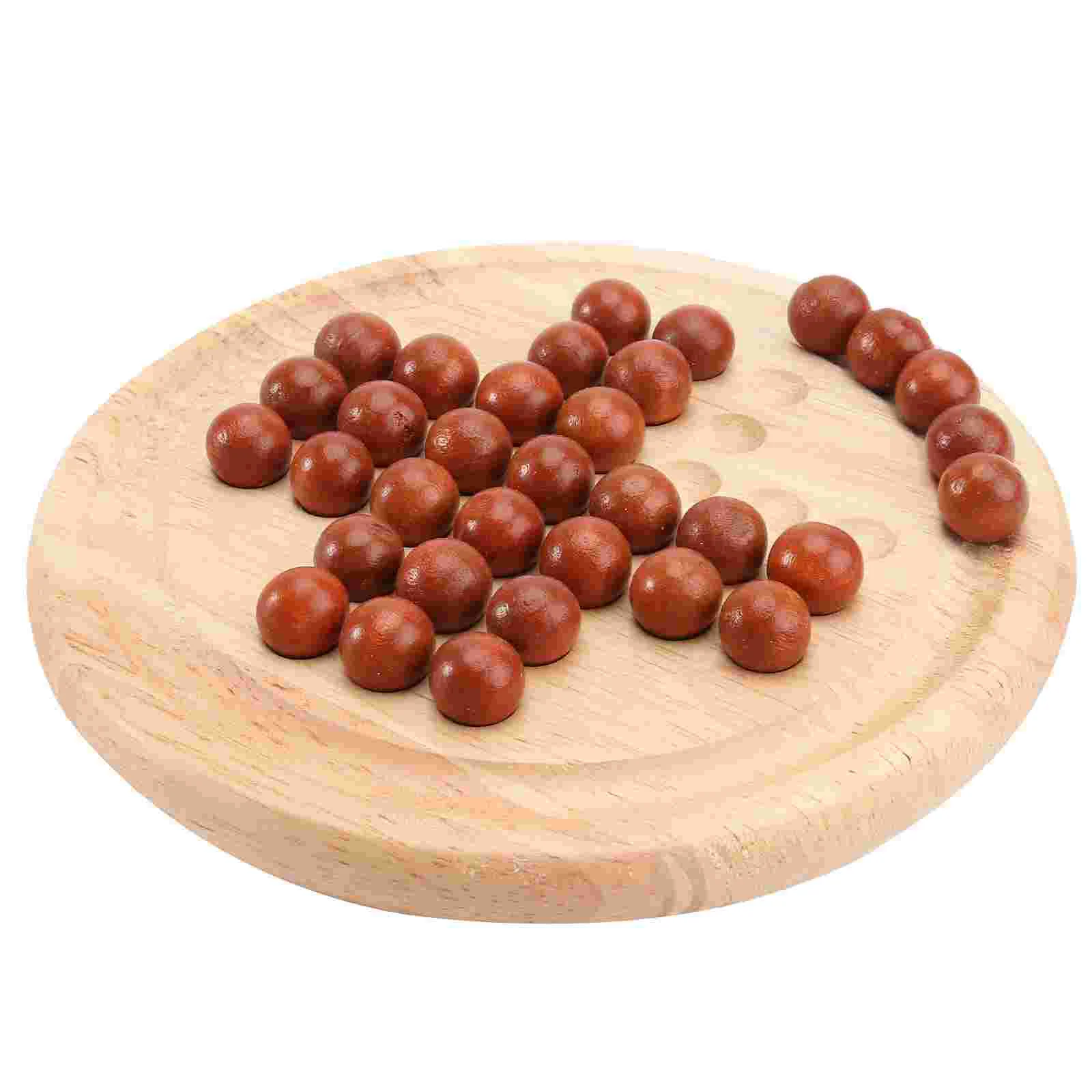 

Wooden Europe Board Play Peg Single Chess Peg Diamond Move Independently Cognitive Ability Toy Classical Cognitive Sheckers