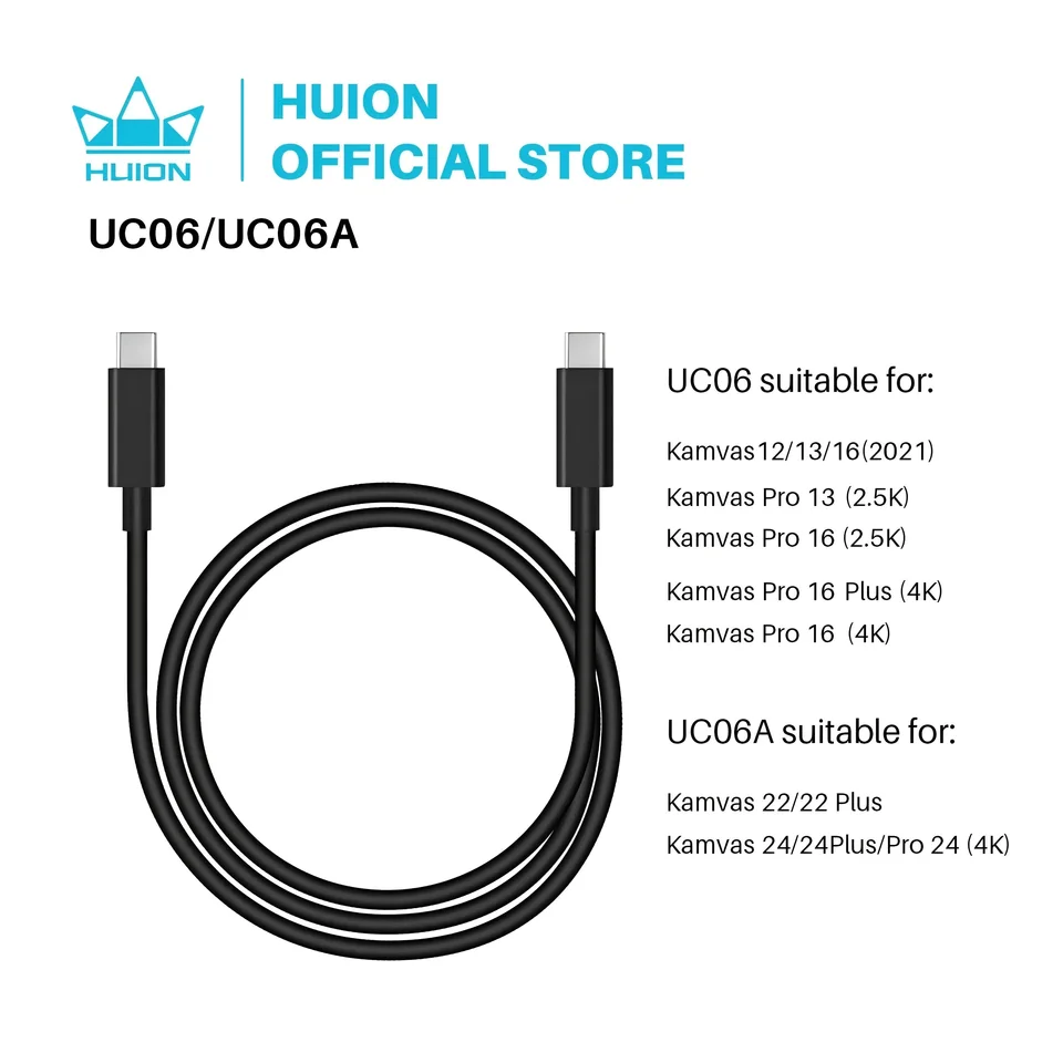 Huion UC06 / UC06A フル機能の USB-C - USB-C ケーブル USB 3.1