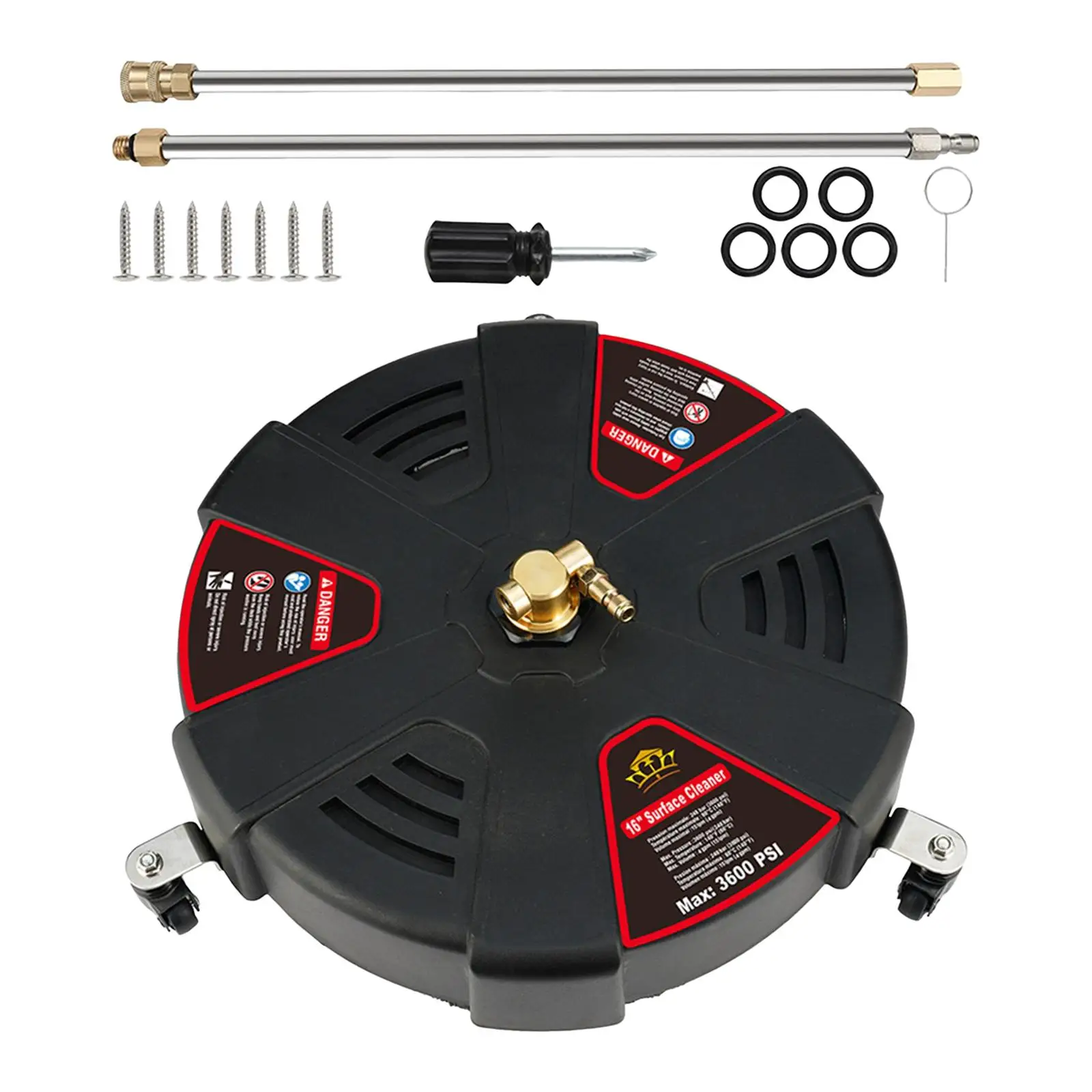 

Pressure Washer Surface Cleaner Rotating 16inch Stainless Steel Sturdy Surface Cleaner for Park Patio Sidewalks Decks Driveway