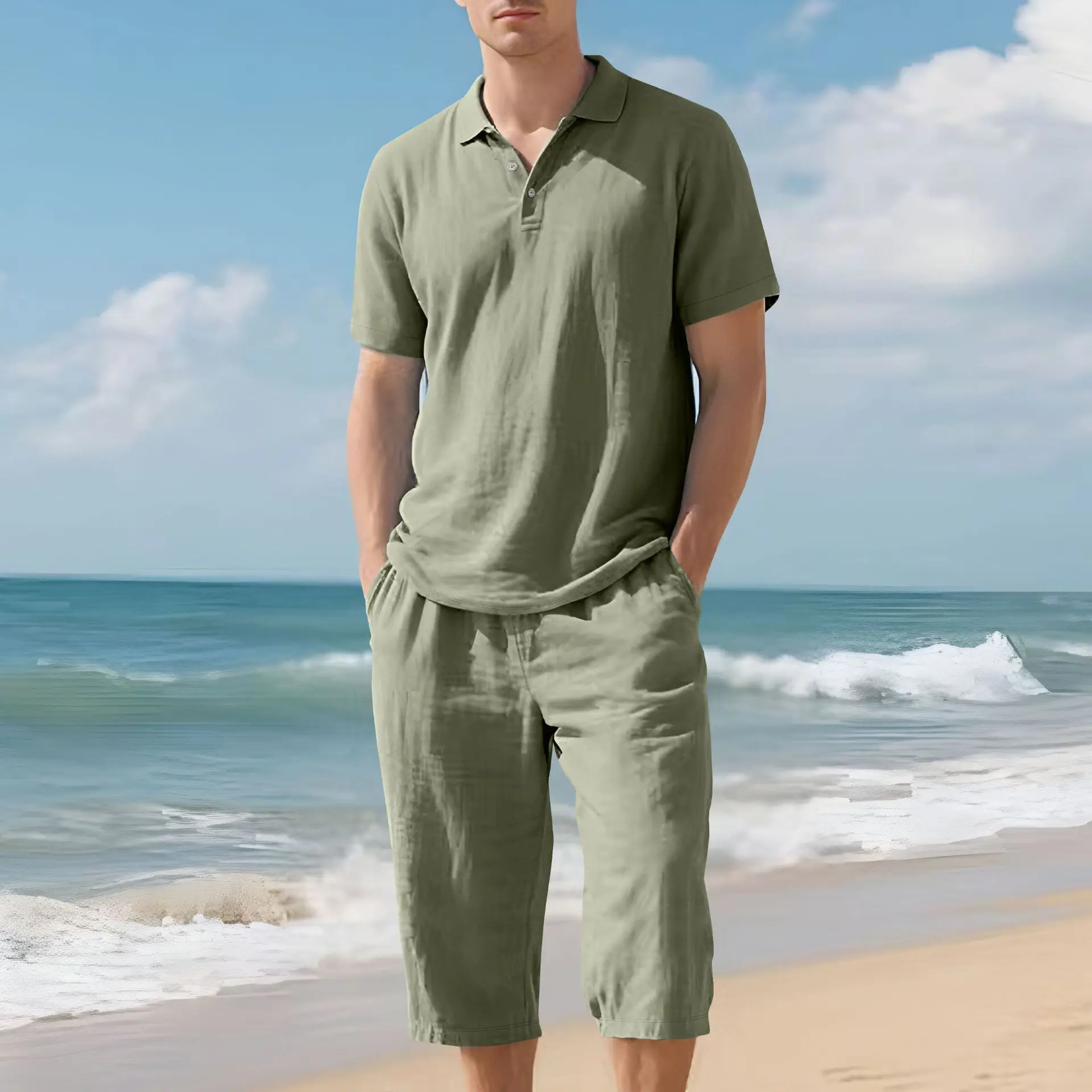 Costume d'été en lin pour homme