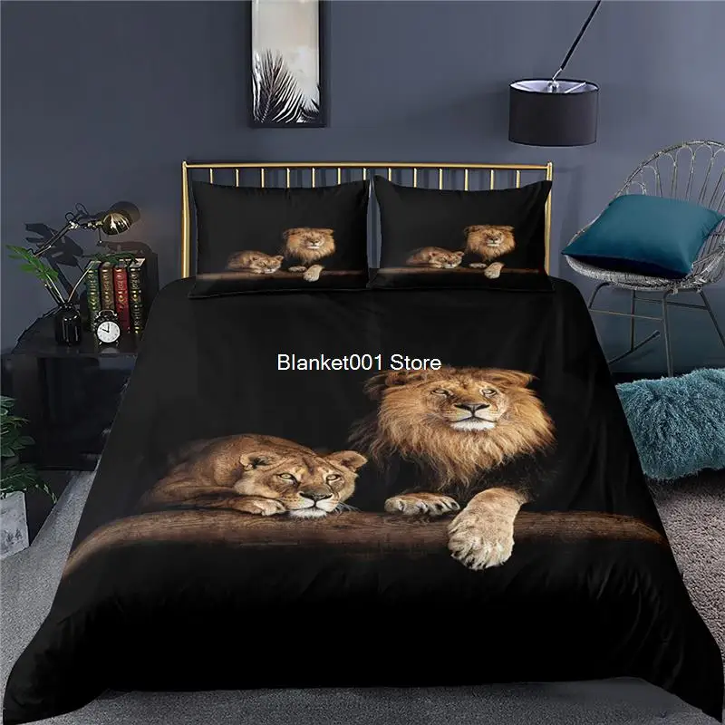 

Luxury 3D Animal Tiger Lion Print Home Living Comfortable Duvet Cover Set Pillowcase Bedding Set Queen and King EU/US/AU/UK Size