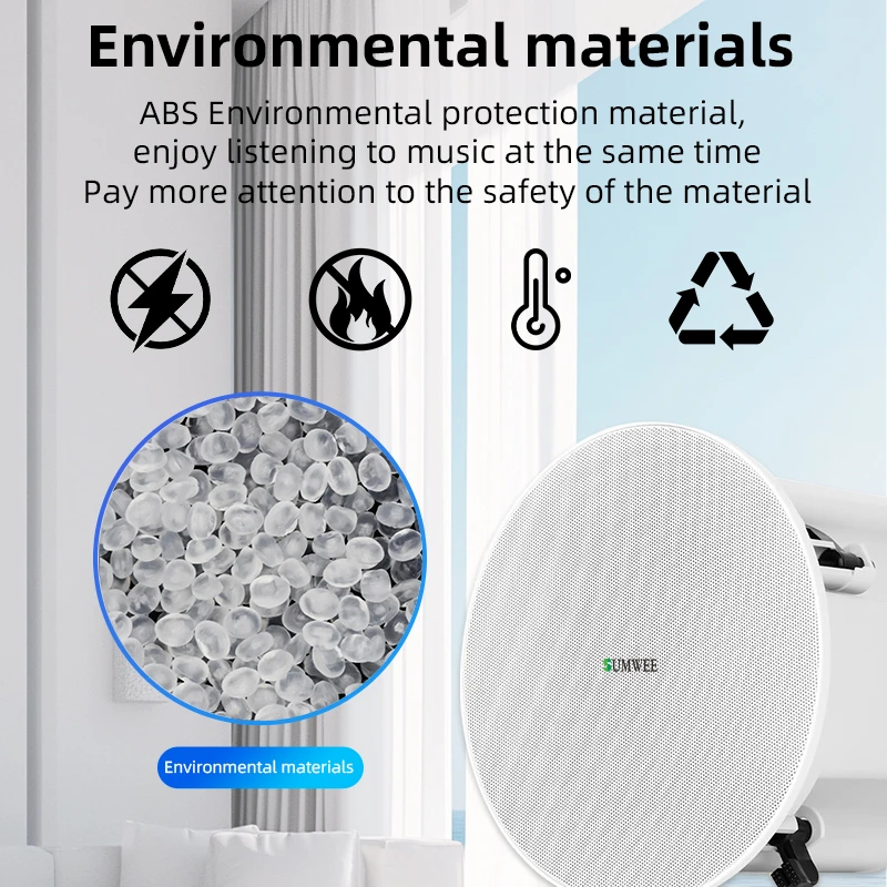 SUMWEE 5 Inch Ceiling Bluetooth Speaker Kit Water Resistant Marine Speakers For Bathroom Kitchen Home audio music system Outdoor