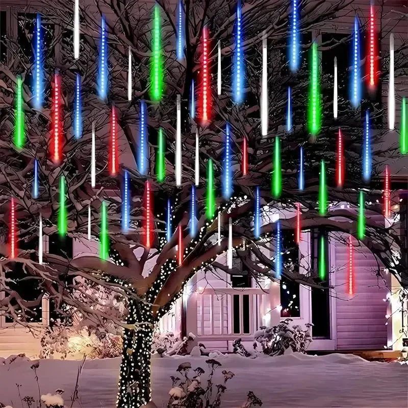 1/2/3/4pcs Holiday Light Garden Decor 30/50cm LED Wedding Meteor Shower Light String Fairy Garland Christmas Decoration