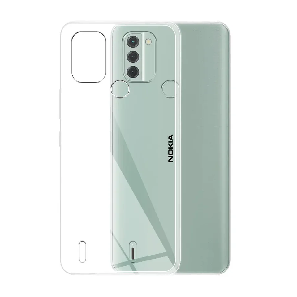 Cover Per Nokia C12 In TPU Sfumato – Rosa E Verde, Morbida, Antiurto, Anti-graffio, Con Bordi Rialzati
