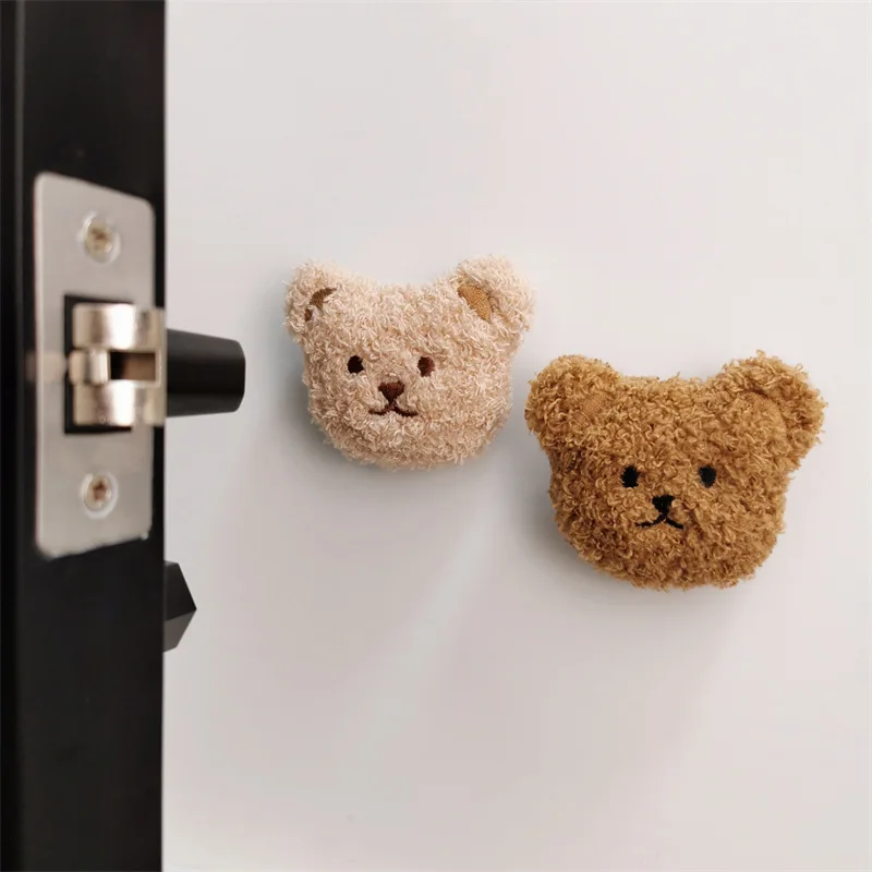 Ins Korean Bear Children's Room Door Rear Handle Silent Anti-collision Sticker Cushion Anti-Bump Wall Protector Door Stopper