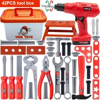 42PCS Children's Pretend Play Toy Toolbox Set Simulation Repair Electric Drill Screwdriver Children's Educational Toy Gift 1