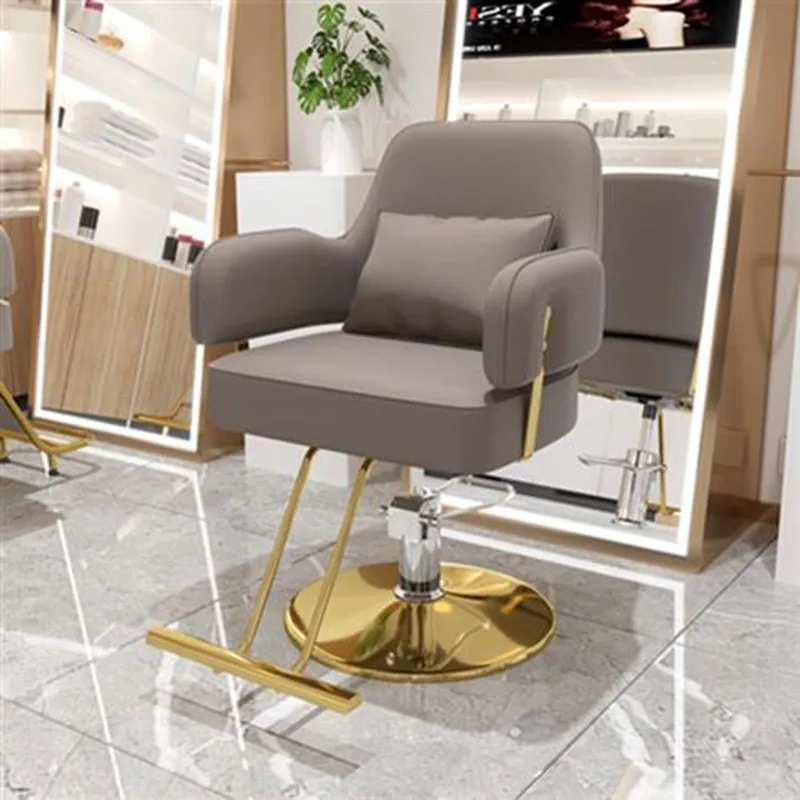 Facial Barber Chairs Recliner Ergonomic Comfortable Hair Metal Chair Vanity Swivel Reclining Silla De Barberia Salon Equipment