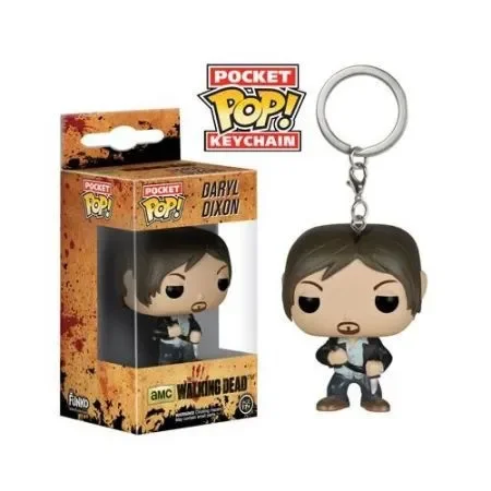 פיגורת פעולה של FUNKO POP Walking Dead Daryl Dixon Rick Grimes AMC Pocket Pop Keychain צעצועים לילדים מתנת חג המולד