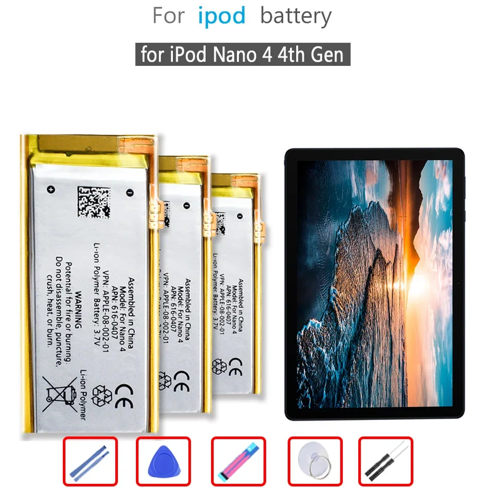 Batteria Di Ricambio Nano2 Nano3 Nano4 Nano5 Nano6 Nano7 Per Apple Ipod Nano 3 3Rd 3Th 3Gen 4Th 5Th 6Th 7Th Mp3 Bateira