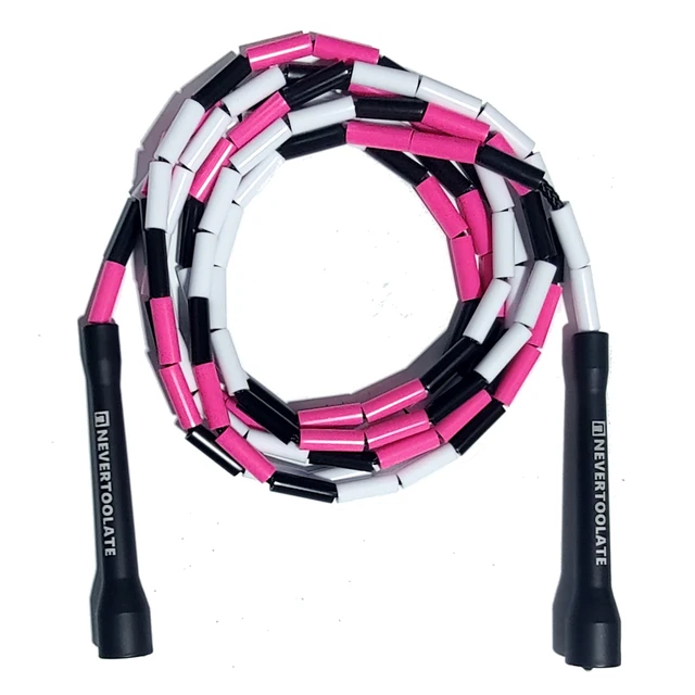 NEVERTOOLATE RA HANDLE  STRAIGHT HARD PE BEAD BEADED JUMP SKIPPING ROPE COLORFUL SKILL FREESTYLE FITNESS CROSSFIT