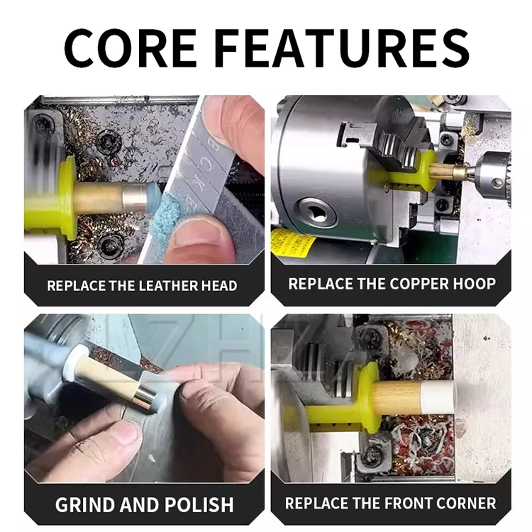 Cue repair machine, pool cue repair lathe, copper hoop, corner repair, leather h