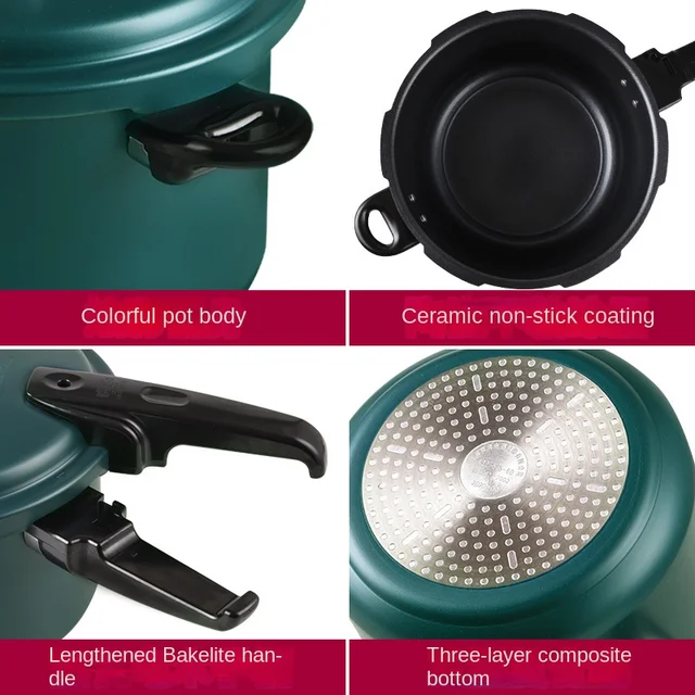 Non-stick Pressure Cooker Cooking Cast Iron Explosion-Proof Pressure Cooker Induction Cookers Gas Rice Cookers For Household 5