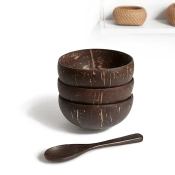 Ensemble de bols AMP en bois naturel chaud, bol à salade Ramen, ensemble de cuillères en bois, Coco Smunvétérans wn ie, ustensiles de cuisine, 12-15cm