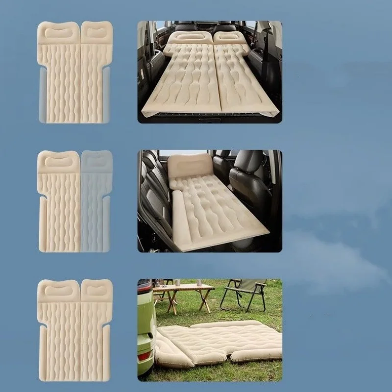 SUV Car Air Inflatable Travel Mattress Bed Universal for Back Seat Multi functional Sofa Pillow Outdoor Camping Mat
