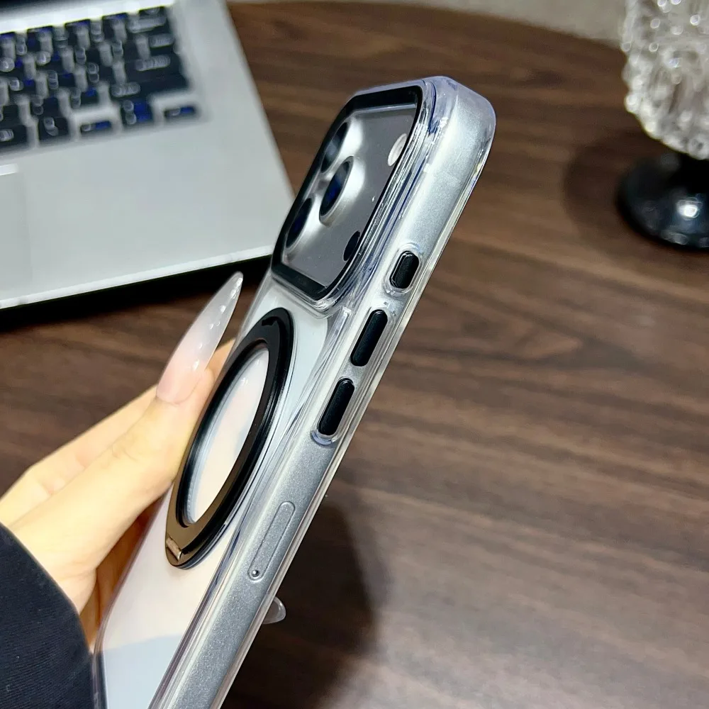 Rotating Stand Case with Magnetic Ring, Clicky Sound, and Military-Grade Drop Protection
