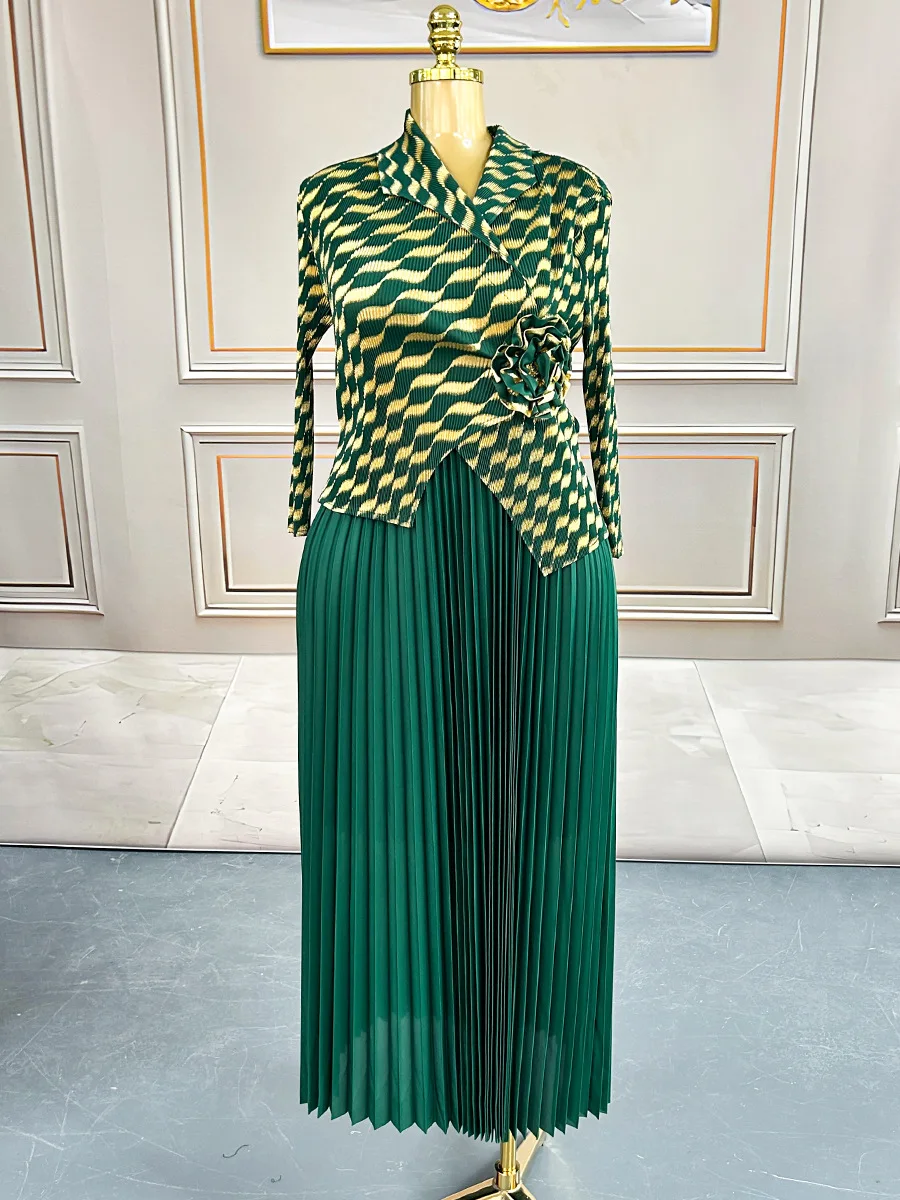 طقم تنورة مياكي بطيات للنساء 2025 طقم جديد مكون من...