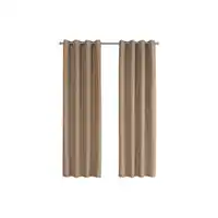 Curtain Panel, 2pcs Set, 54"w X 84"l, 100% Blackout, Grommet, Living Room, Bedroom, Kitchen, Brown Thermal Insulation Polyester, 1