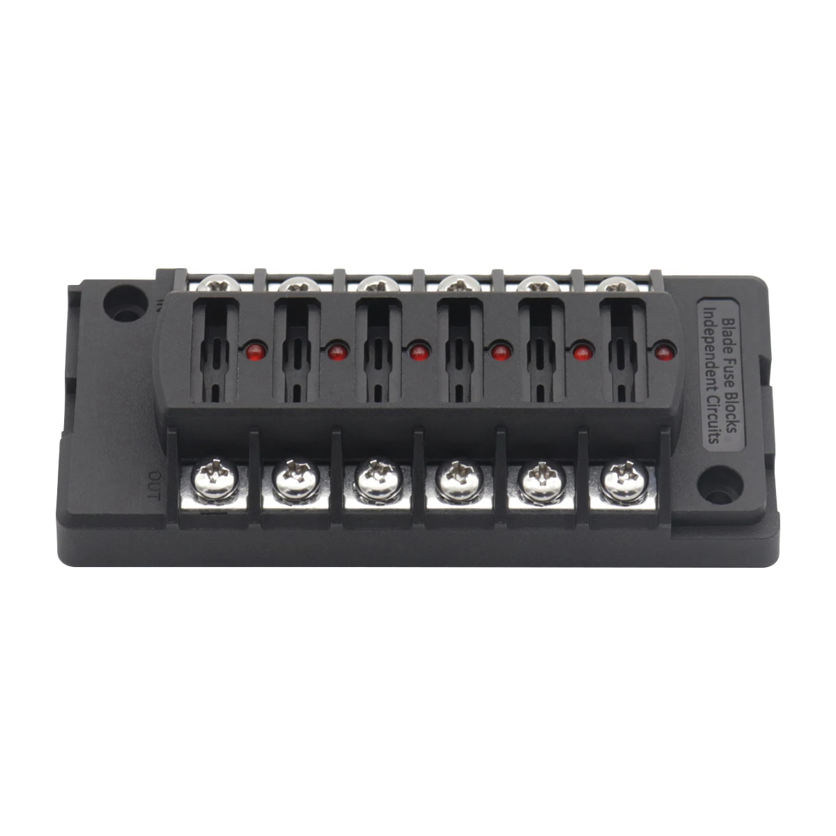 Mini Car Fuse Car Boat 6 Way Bracket Fuse 12v 24v Blade Modified Medium Fuse Box Terminal Block with LED Warning Light 6