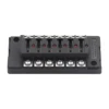 Mini Car Fuse Car Boat 6 Way Bracket Fuse 12v 24v Blade Modified Medium Fuse Box Terminal Block with LED Warning Light 6