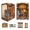 New Wooden Diy Handmade Bookend Book Nook Insert Shelf Caramel Dream Miniature Model Kits With Furniture Bookshelf New Year Gift 1