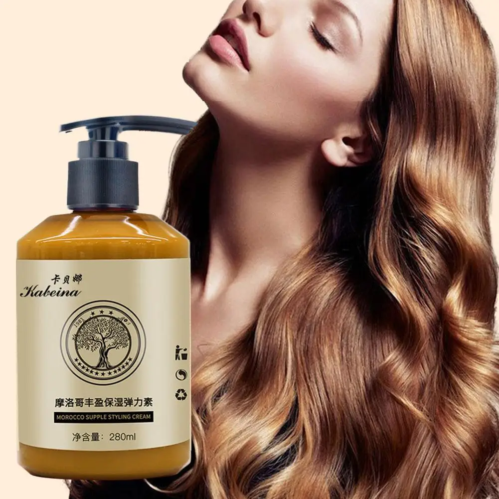 

Moroccan Curly Hair Moisturizing Elastin Perm Hair Elastin Styling Hair Appliances Hairdressing Fluffy Care Creme Styling Z9G4