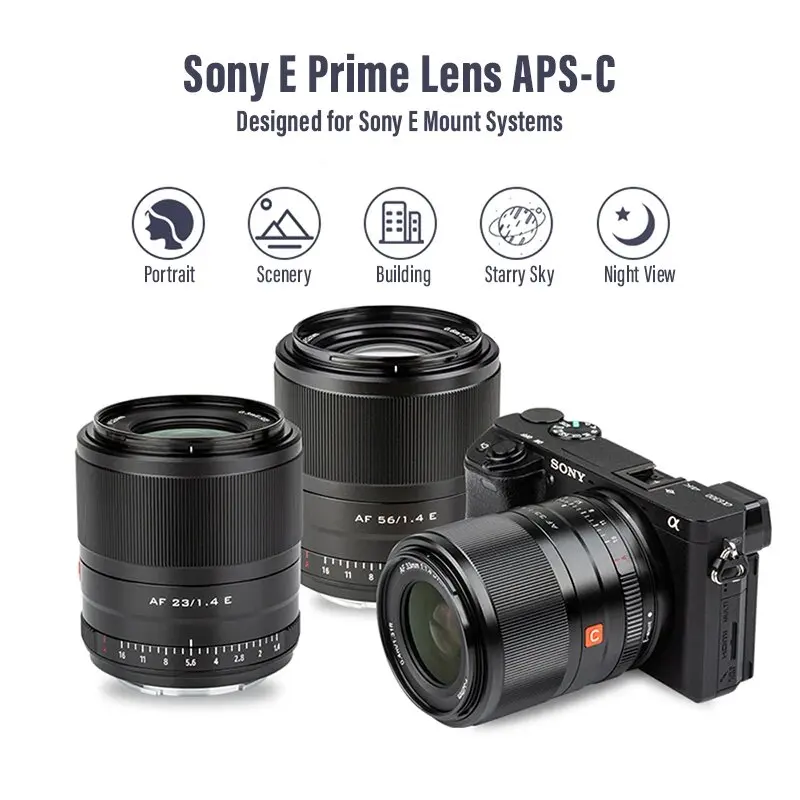 Viltrox 13mm 23mm 33mm 56mm F1.4 for Sony E Lens Auto Focus Portrait Wide Angle APS-C Vlog Lens Sony Mount Camera A6400 camera lens