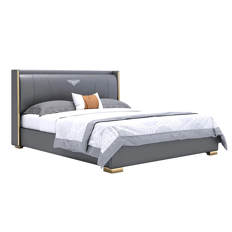 

Storage master bedroom 1.8 soft package high-end leather bed