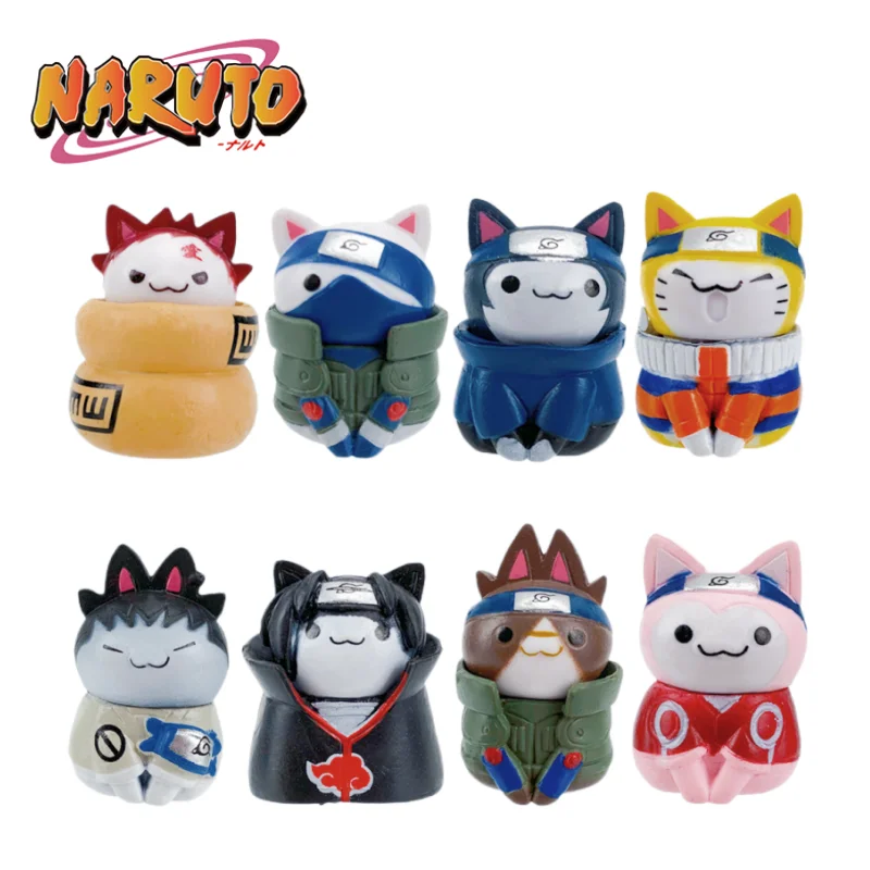 Anime Naruto Anime Collection Cat Q Version Statue Doll Uzumaki Naruto Gaara Kakashi Itachi Sasuke Action Figure Toy Boy Gift