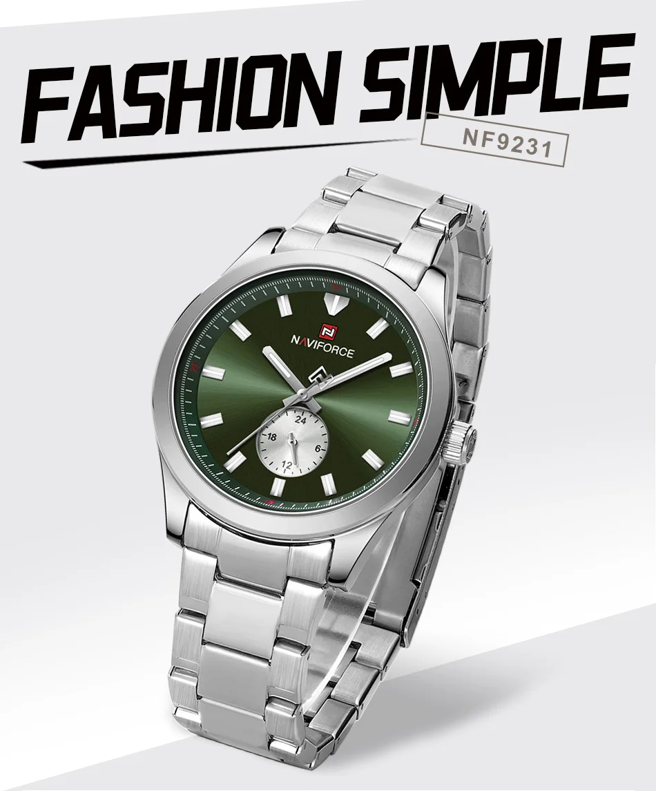 NAVIFORCE простые часы мужские водонепроницаемые спортивные часы ...