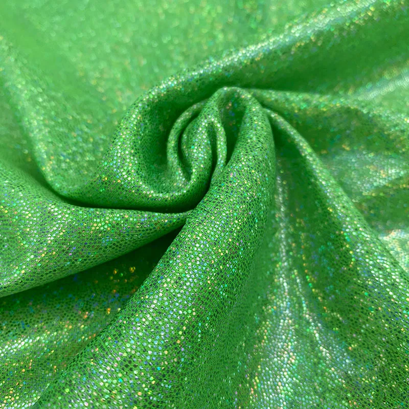 Glitter Laser Iridescent Holographic Polyester Fabric