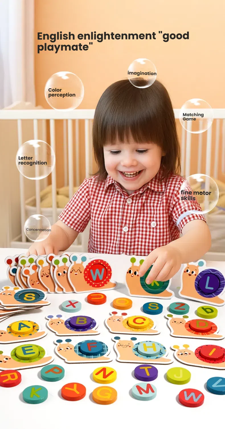 Montessori Schnecke Farbe Sortierung Spielzeug Alphabet Passende Frühe Bildung Spielzeug für Spielzeug für Spielzeug Vorschule Lernen Aktivitäten Spielzeug – Detail 2