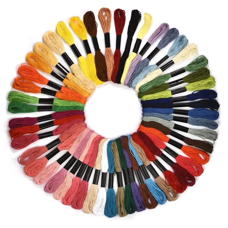 Description Picture 4 of itemMulticolor Cross Stitch Threads Cotton Sewing Skeins Embroidery Thread Floss Skein Kit DIY Sewing Tool 24/36/50/100pcs