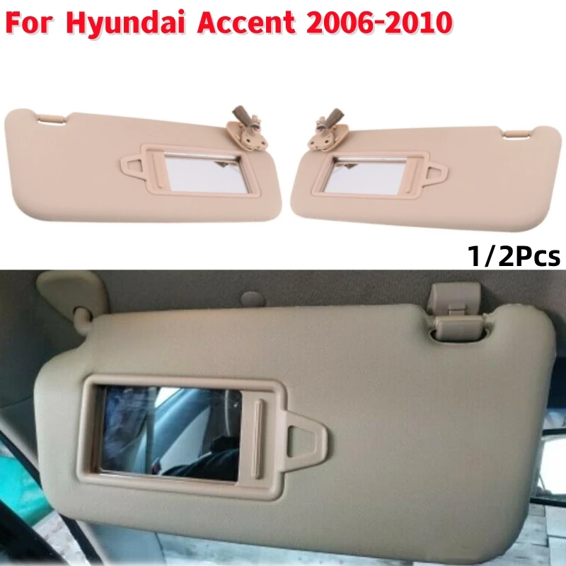 

1/2Pcs Car Interior Sun Visor with Cosmetic Mirror For Hyundai Accent 2006-2010