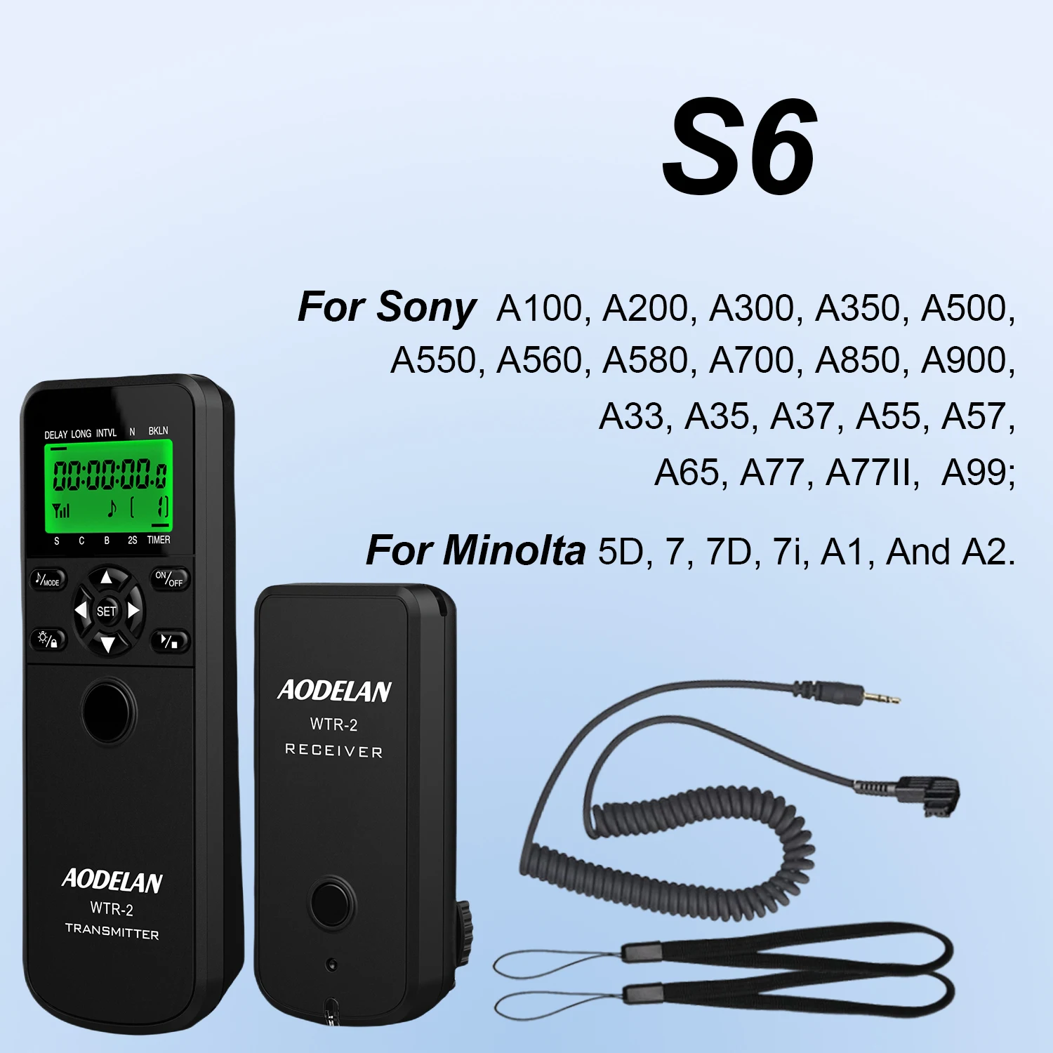Godox TR-S2 Telecomando Wireless Con Timer Per Fotocamere Sony (A7, A6000, RX100 E Molte Altre) - Trasmettitore E Ricevitore