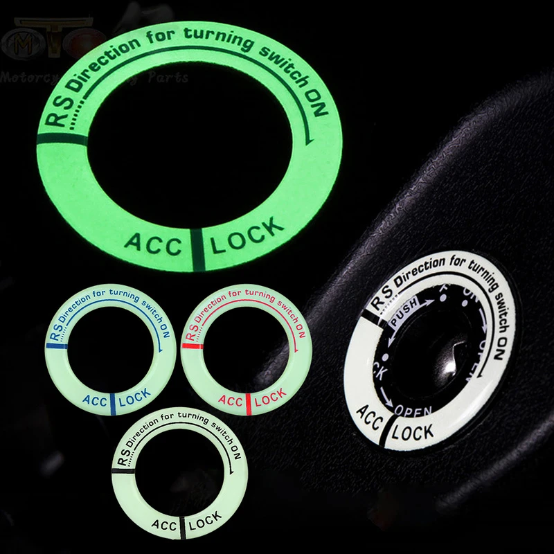 Cars Ignition Switch Luminous Sticker Rings Key Surrounding Light 3d
