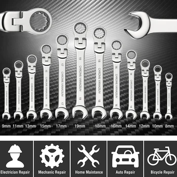 Flex Head Ratcheting Wrench Set 4