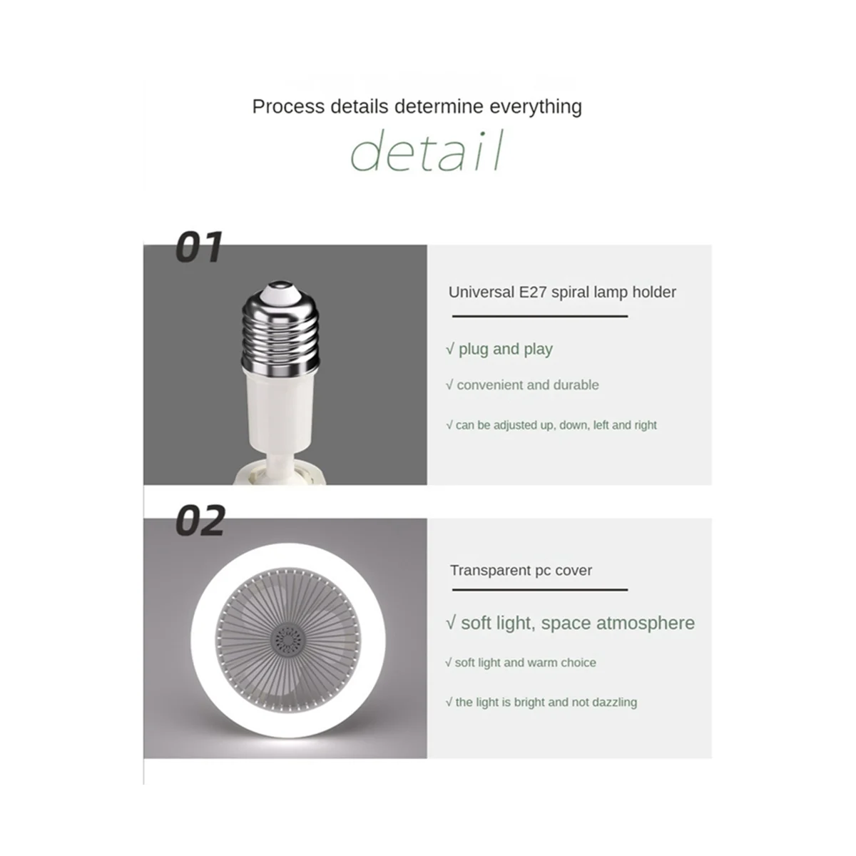 

Ceiling Fan with Remote Control and Light 30W LED Lamp Fan Smart Silent Ceiling Fan E27 Converter Base Cream Color
