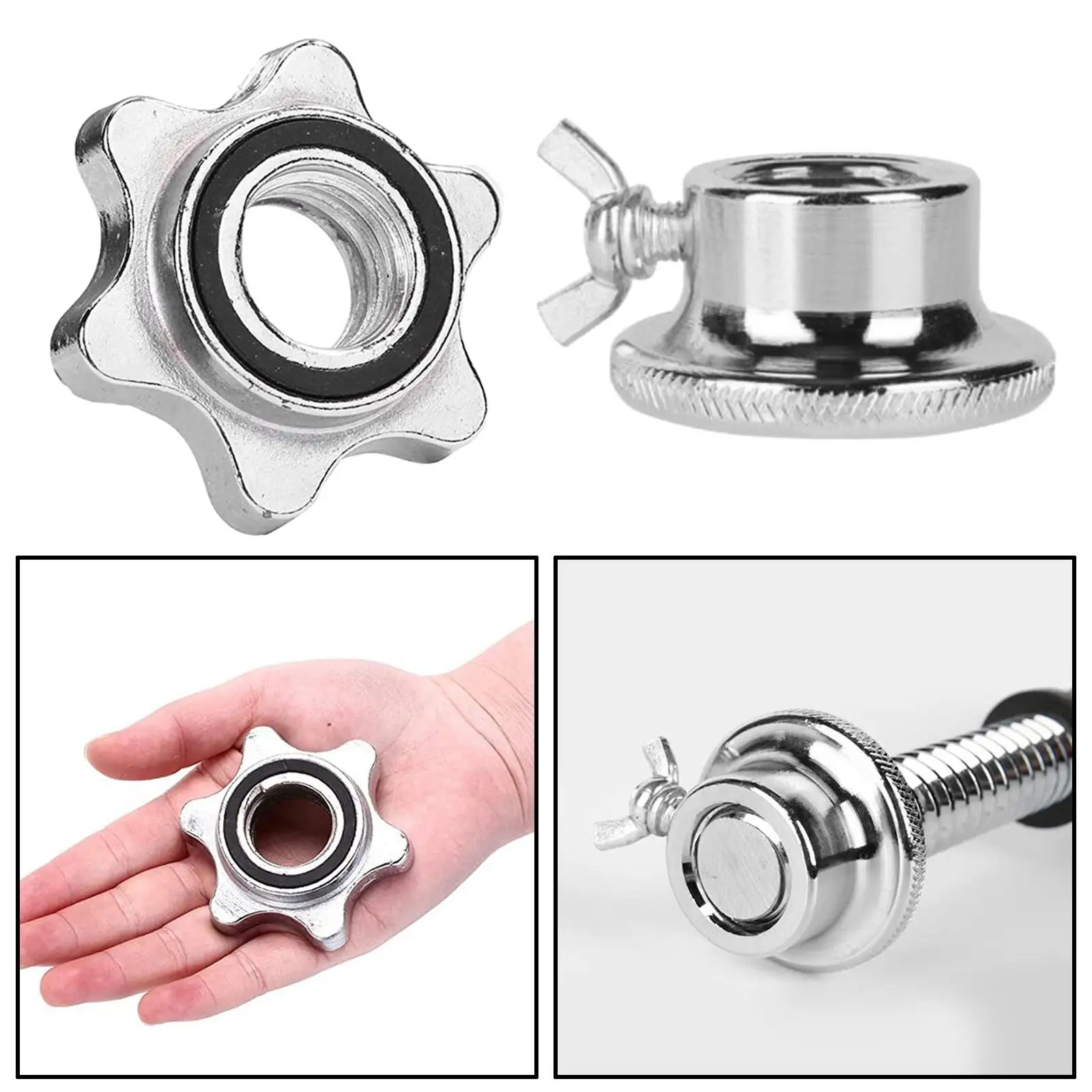 1 Inch Dumbbell Lock Bar Hex Nut Barbells Rod Clamps Clips Collar