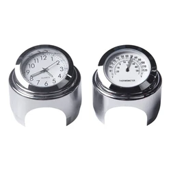 Universal Waterproof Handlebar Clock & Thermometer (White face)