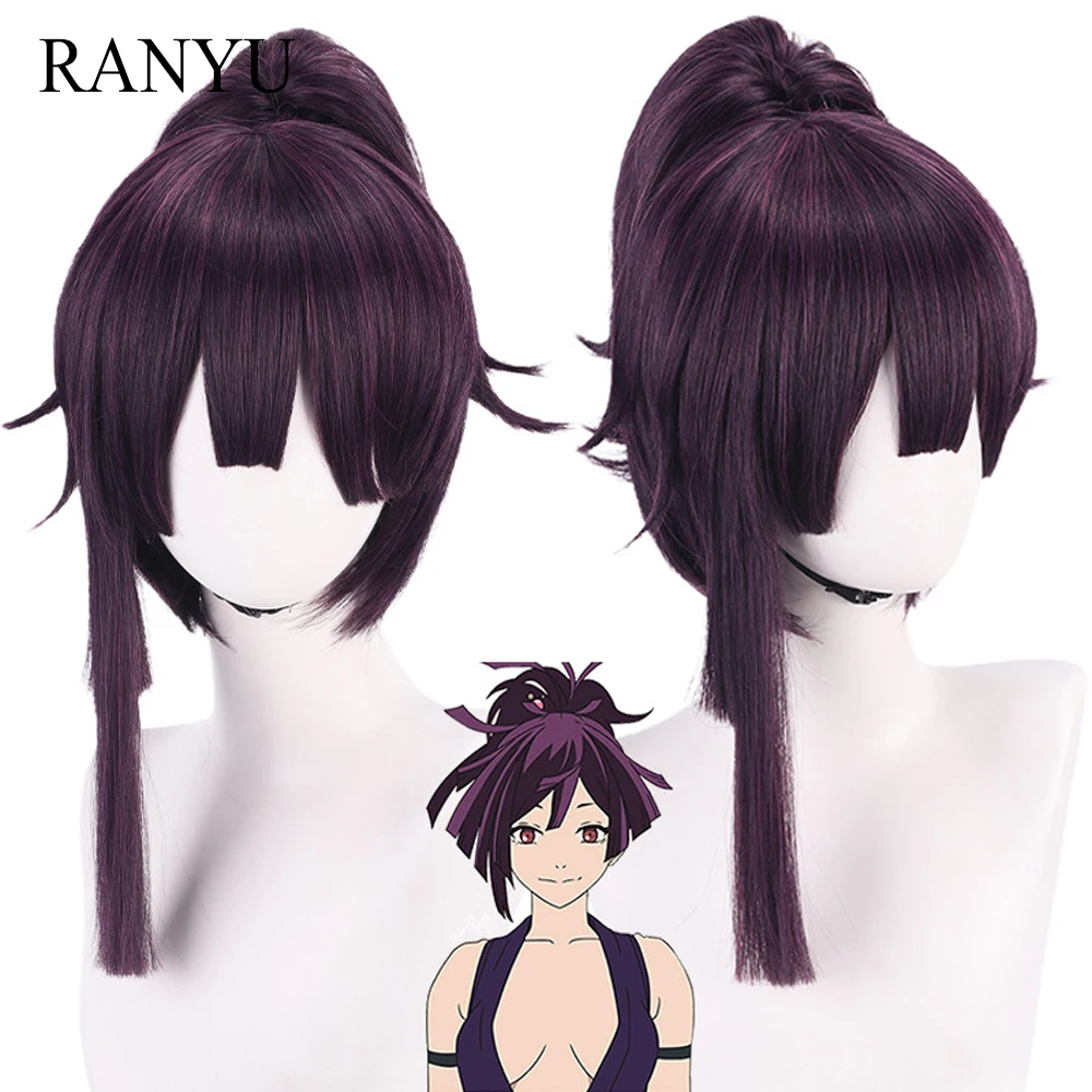 

RANYU Hell's Paradise Yuzuriha синтетический короткий прямой фиолетовый Аниме парик для косплея