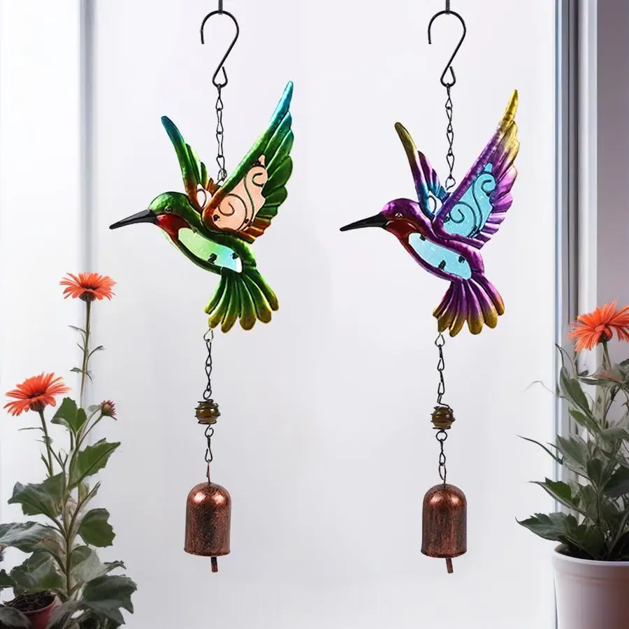Creative Flamingo Bell Wind Chime Indoor Window Sill Outdoor Terrace Garden Porch Decoration Pendant Mother's Day Birthday Graduation Travel Souvenir Gift