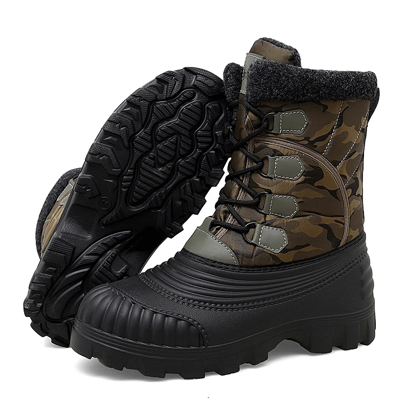Winter Mid-calf Duck Boots for Men Warm Outdoor Snow Boots