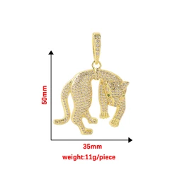 Leopard Pattern Heart Pendant with Enamel Drip (Gold white leopard)