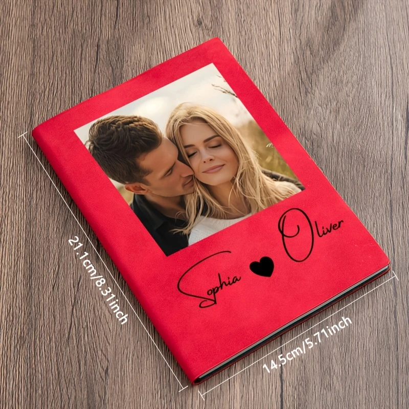 Personalized Custom A5 Notebook with Name and Photo Portrait